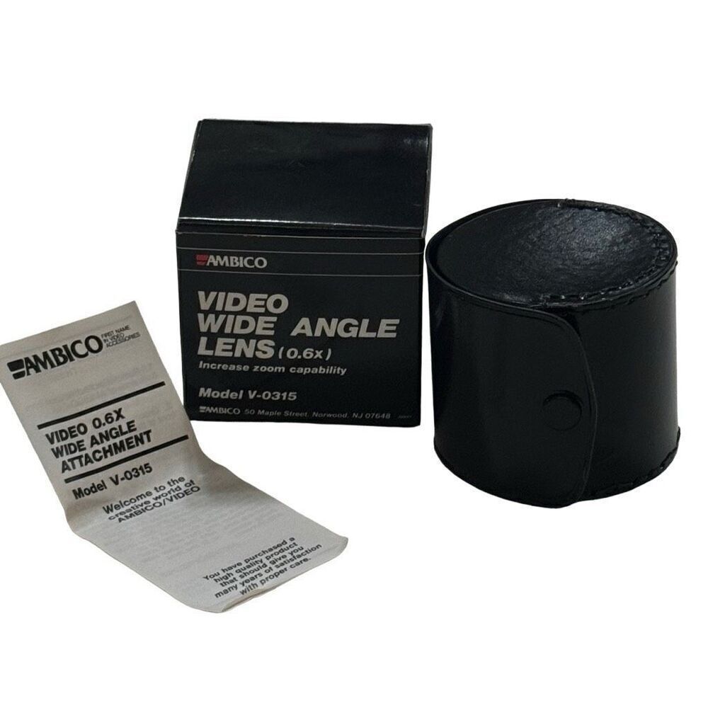 Ambico Model V-0315 Video 0.6x Wide Angle Lens Attachment Wide Japan Made